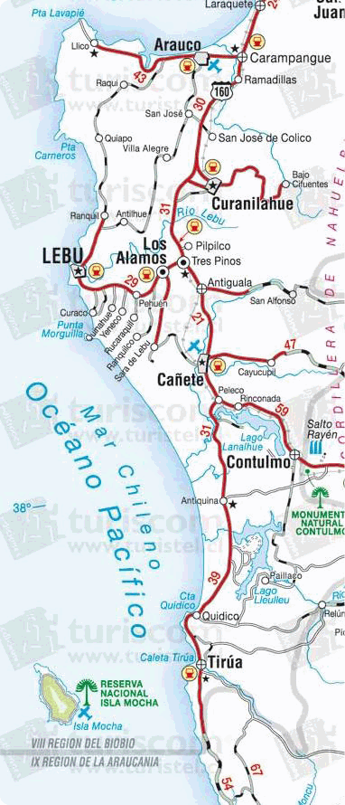 Mapa de la Provincia de Arauco